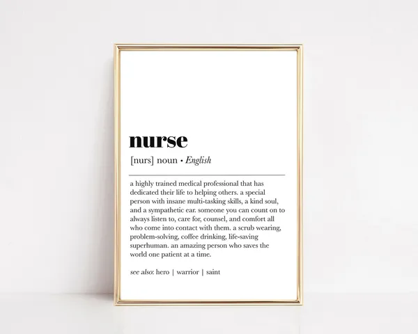 Nurse Definition Women Gift Poster Print