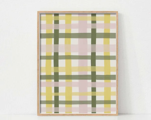Spring Abstract Watercolor Easter Gingham Art Print