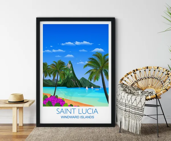 Saint Lucia Windward Islands Travel Poster