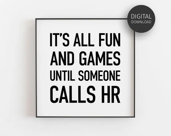 HR Office Decor Poster, Human Resources Sign