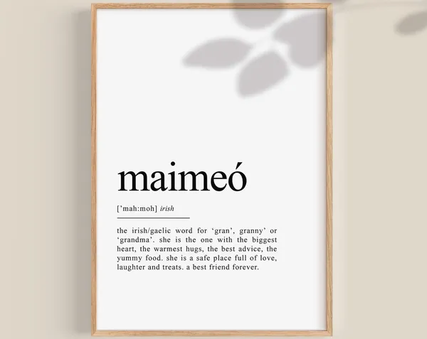 Maimeó Irish Grandmother Gift, Ireland Gaeilge Art Print