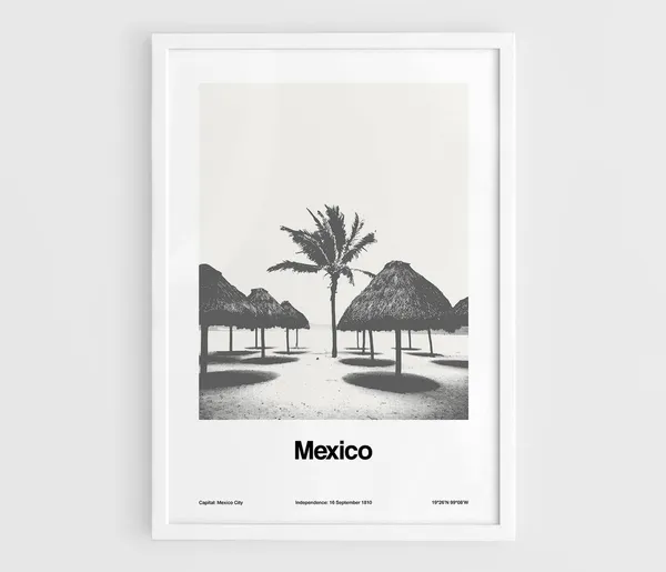 Mexico Minimalist Travel Poster, Custom City Art Print