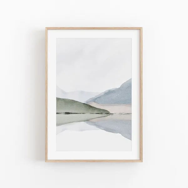 Watercolor Abstract Poster, Modern Minimalist Art Print