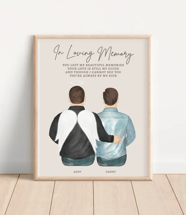Personalized Cousin Memorial Portrait Art Print