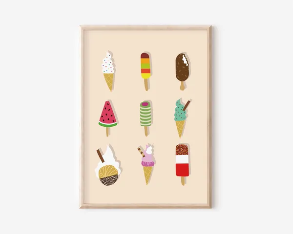 Ice Cream Print, Cute Kids Wall Art Print