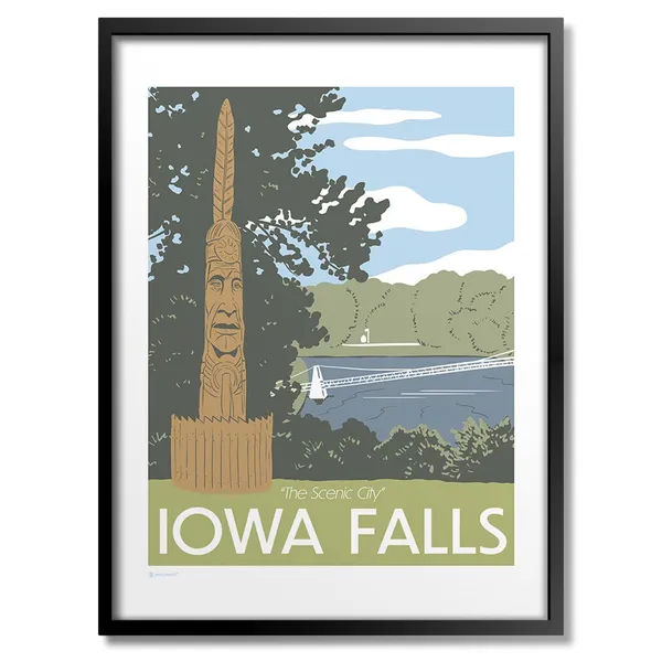 Iowa Falls Travel Poster, Iowa Landmark