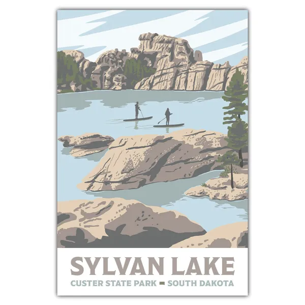 Sylvan Lake Travel Poster, Nature Landscape