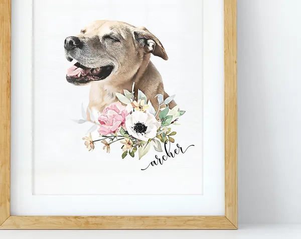 Custom Peekaboo Pet Portrait, Memorial Art Print