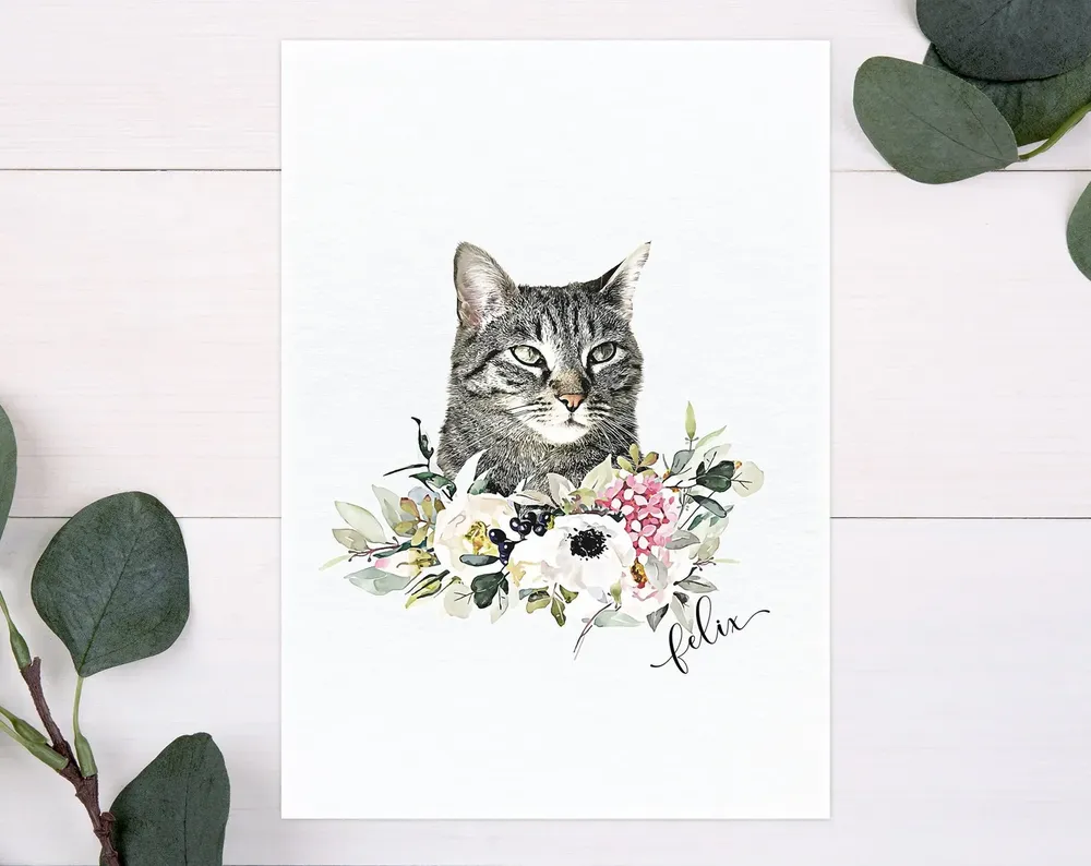 Custom Pet Portrait, Peekaboo Style Art Print