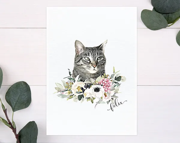 Custom Pet Portrait, Peekaboo Style Art Print