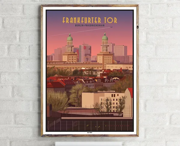Friedrichshain Frankfurter Tor Vintage Travel Poster