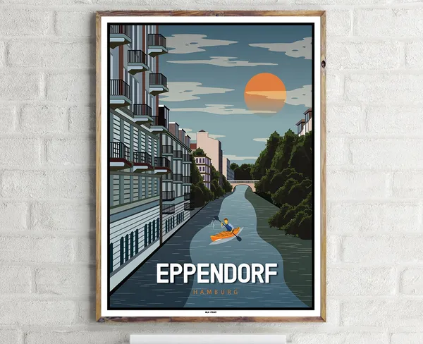 Hamburg Eppendorf Vintage Travel Poster, Europe