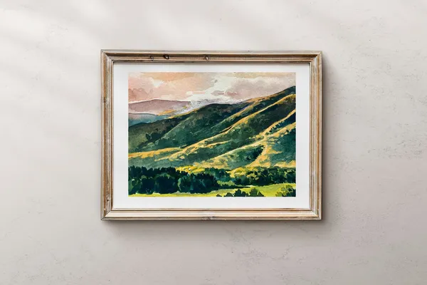 Great Smoky National Park Watercolor Landscape Art Print