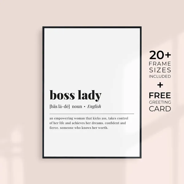 Boss Lady Definition Print, Feminist Office Decor