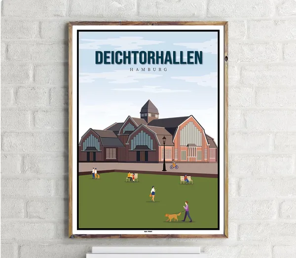 Deichtorhallen 1 Vintage Travel Poster