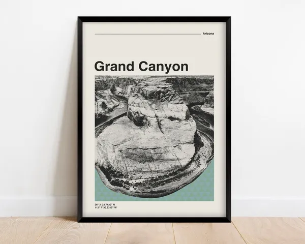 Grand Canyon National Park Retro Travel Poster, Arizona