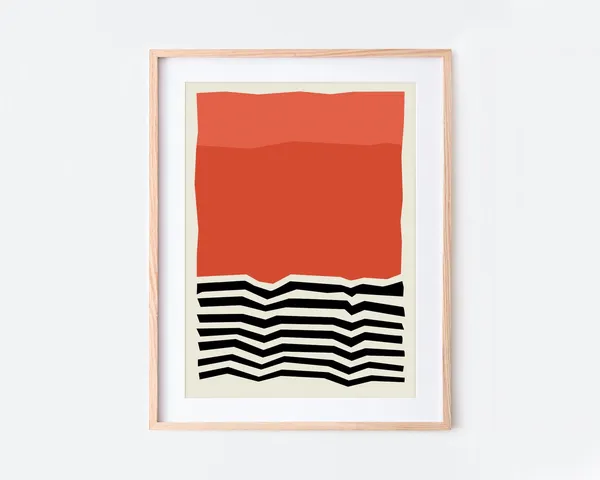 Minimalist Mid-Century Abstract Geometric Art Print