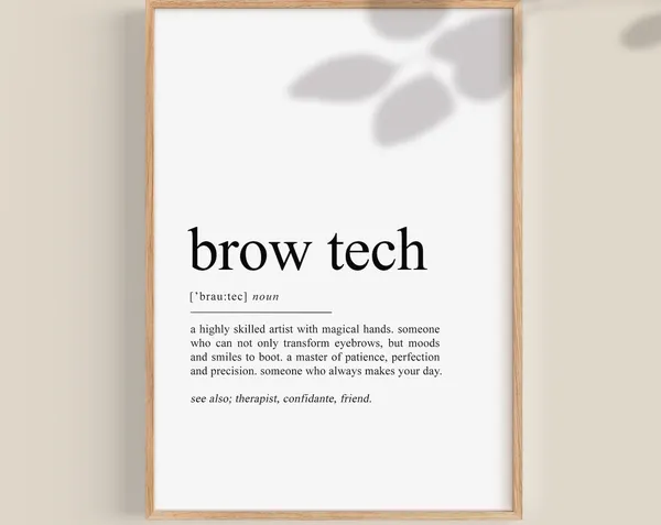 Brow Tech Definition Art Print, Brow Bar Decor