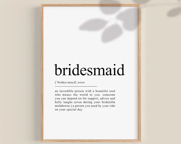 Bridesmaid Proposal Funny Wedding Gift Art Print