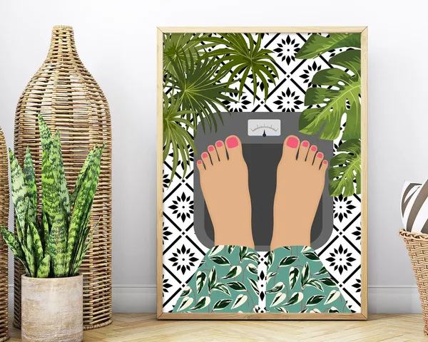 Self Care Weight Loss Botanical Scales Art Print