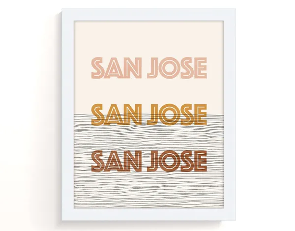San Jose Boho Mid-Century Modern Art Print