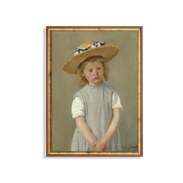 Vintage Child Portrait, Rustic 19th-Century Art Print