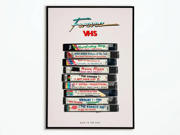 Vintage VHS Movie Poster, 80s Film Wall Art Print
