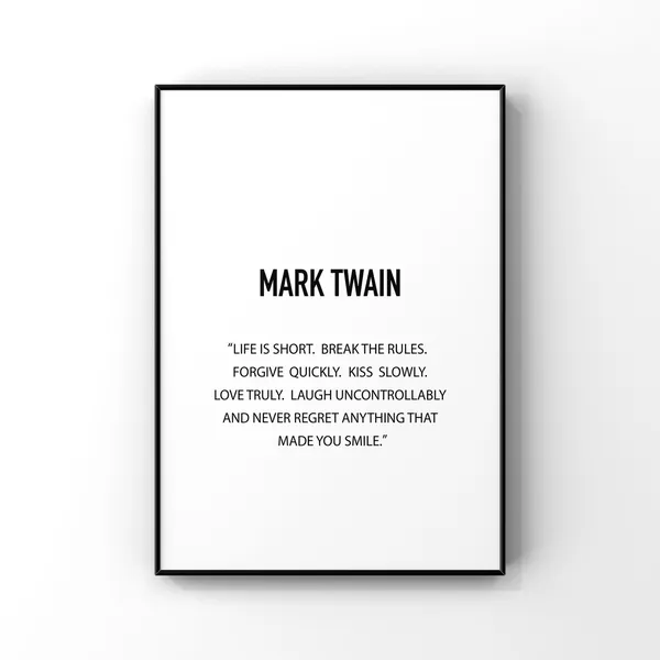 Mark Twain Quote Print, Inspirational Wall Art