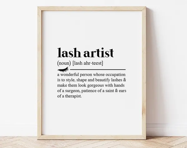 Lash Artist Definition Art Print, Salon Decor