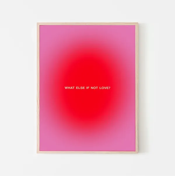 Pink and Red Aura Poster Print, Bedroom Wall Art
