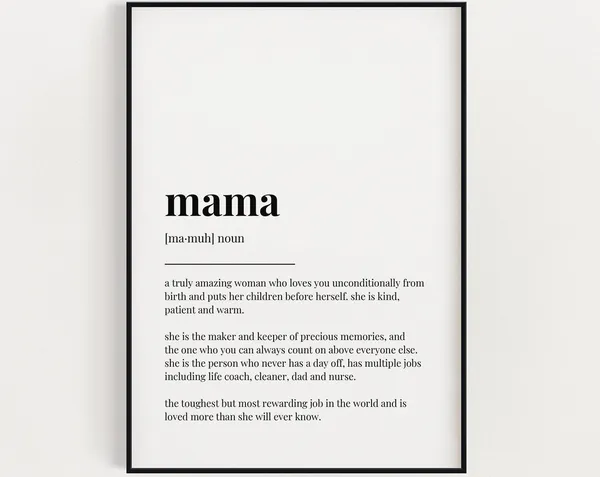 Mama Definition Quote Print, Mother's Day Decor