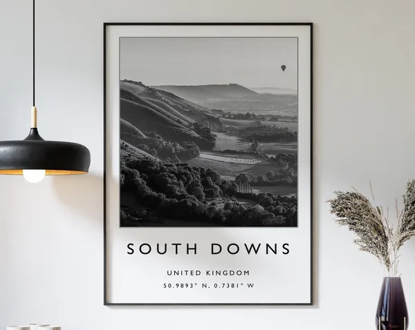 South Downs England Minimalist Travel Poster Art Print