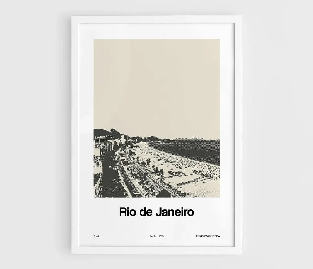 Copacabana Rio De Janeiro Minimalist Travel Poster