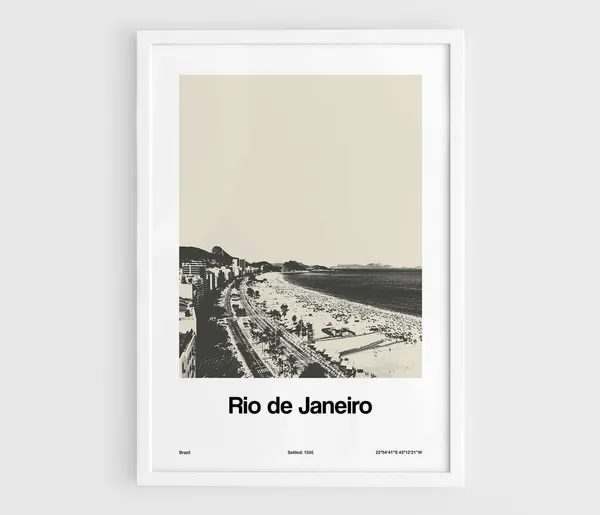 Copacabana Rio De Janeiro Minimalist Travel Poster