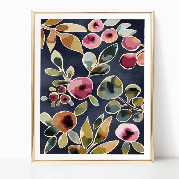 Tropical Floral Abstract Flowers Botanical Wall Art Print