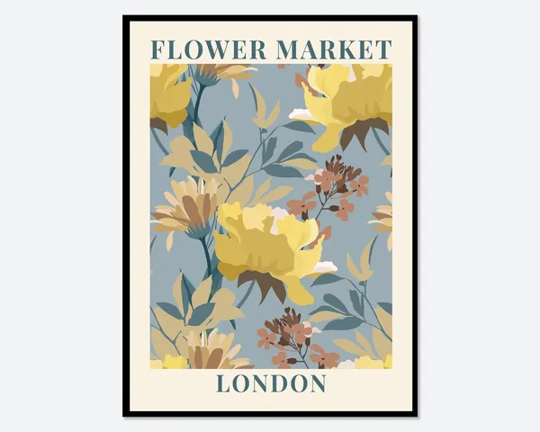 Flower Market London Botanical Art Print