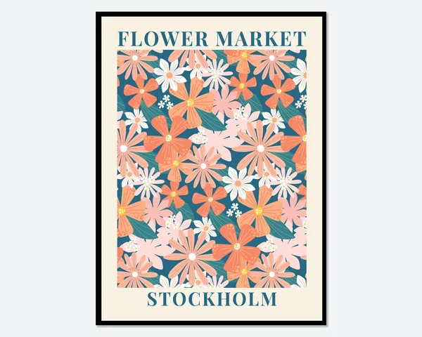Flower Market Stockholm Daisies Botanical Art Print