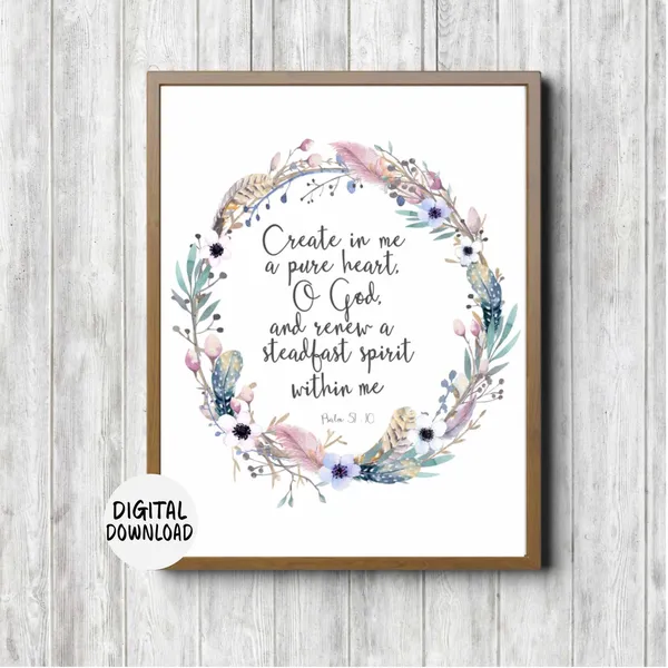 Jeremiah 29:11 Watercolor Feather Twig Wreath Poster