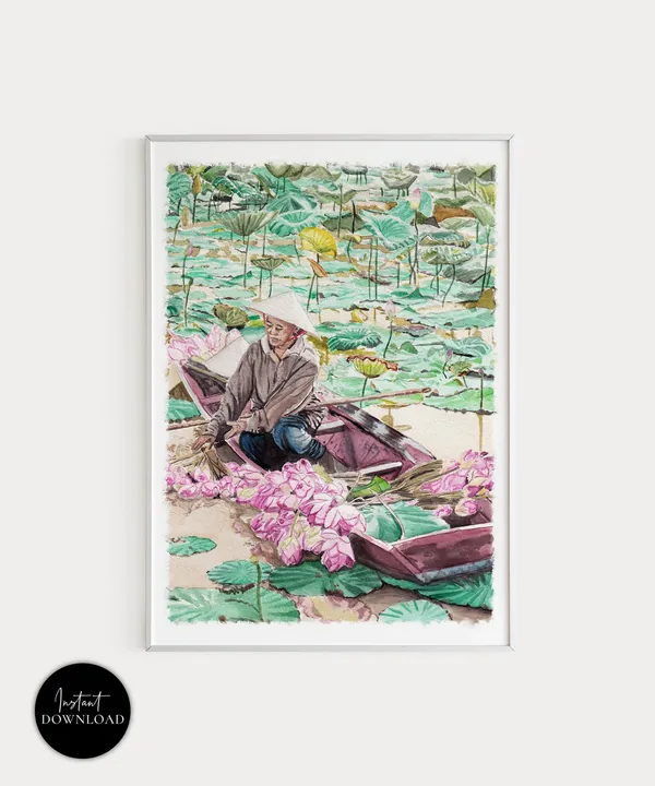 Vietnam Art Print, Asian Landscape Poster