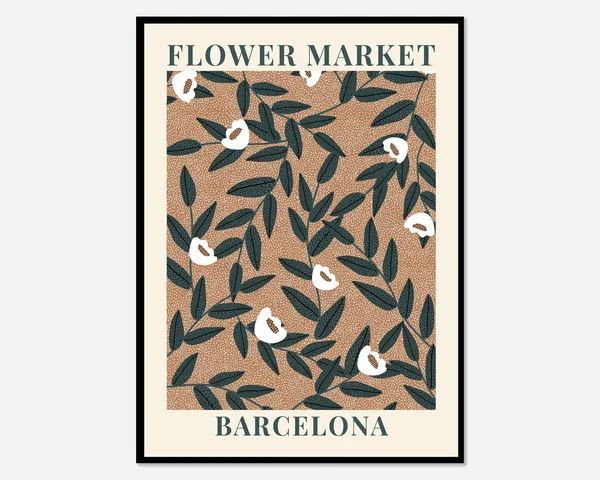 Flower Market Barcelona Tulips Botanical Art Print