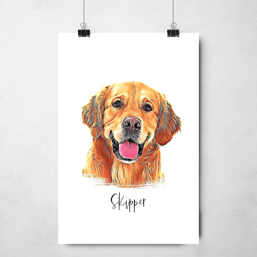 Father In Law Dog Portrait, Gift For Dad Art Print - Image 4