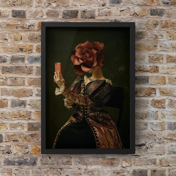 Take A Selfie Vintage Floral Lady Punk Art Print