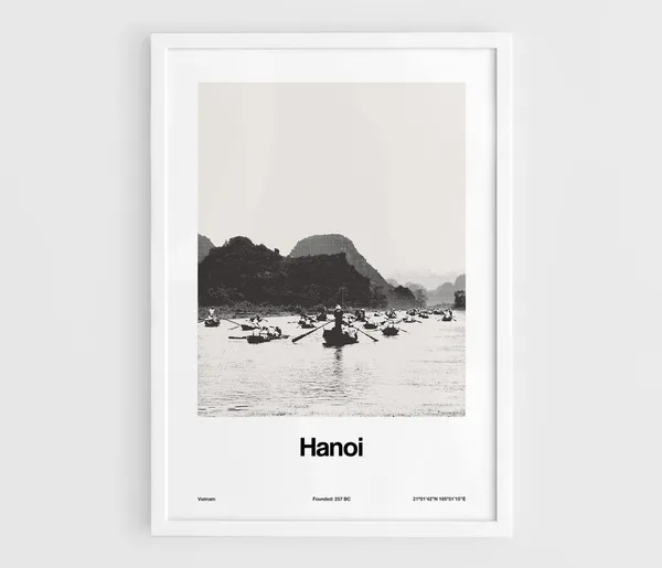 Hanoi City Vietnam Minimalist Travel Poster