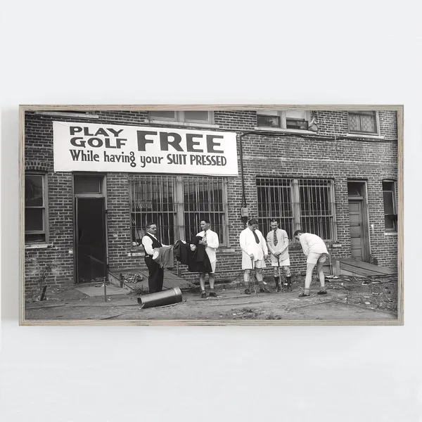 Golf Frame TV Art, Vintage Golf Humor Print