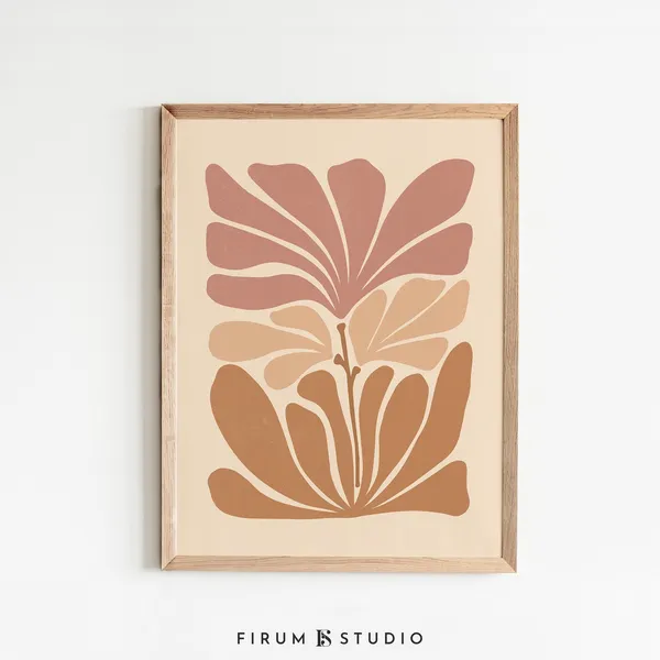 Botanical Poster, Mid Century Modern Boho Art