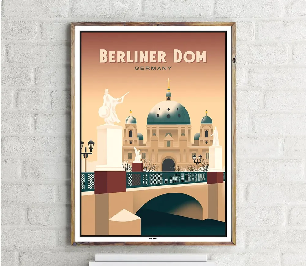 Berliner Dom Vintage Travel Poster