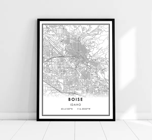 Boise Map Print Poster, Idaho City Travel