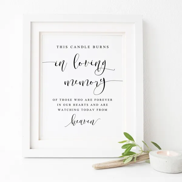 In Loving Memory Candle Wedding Memorial Art Print