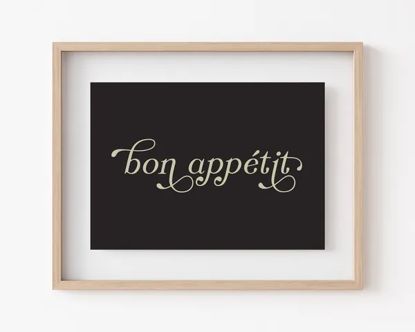 Bon Appetit Sign Kitchen Wall Art Print