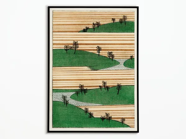 Japanese Bijutsu Sekai Poster by Watanabe Seitei